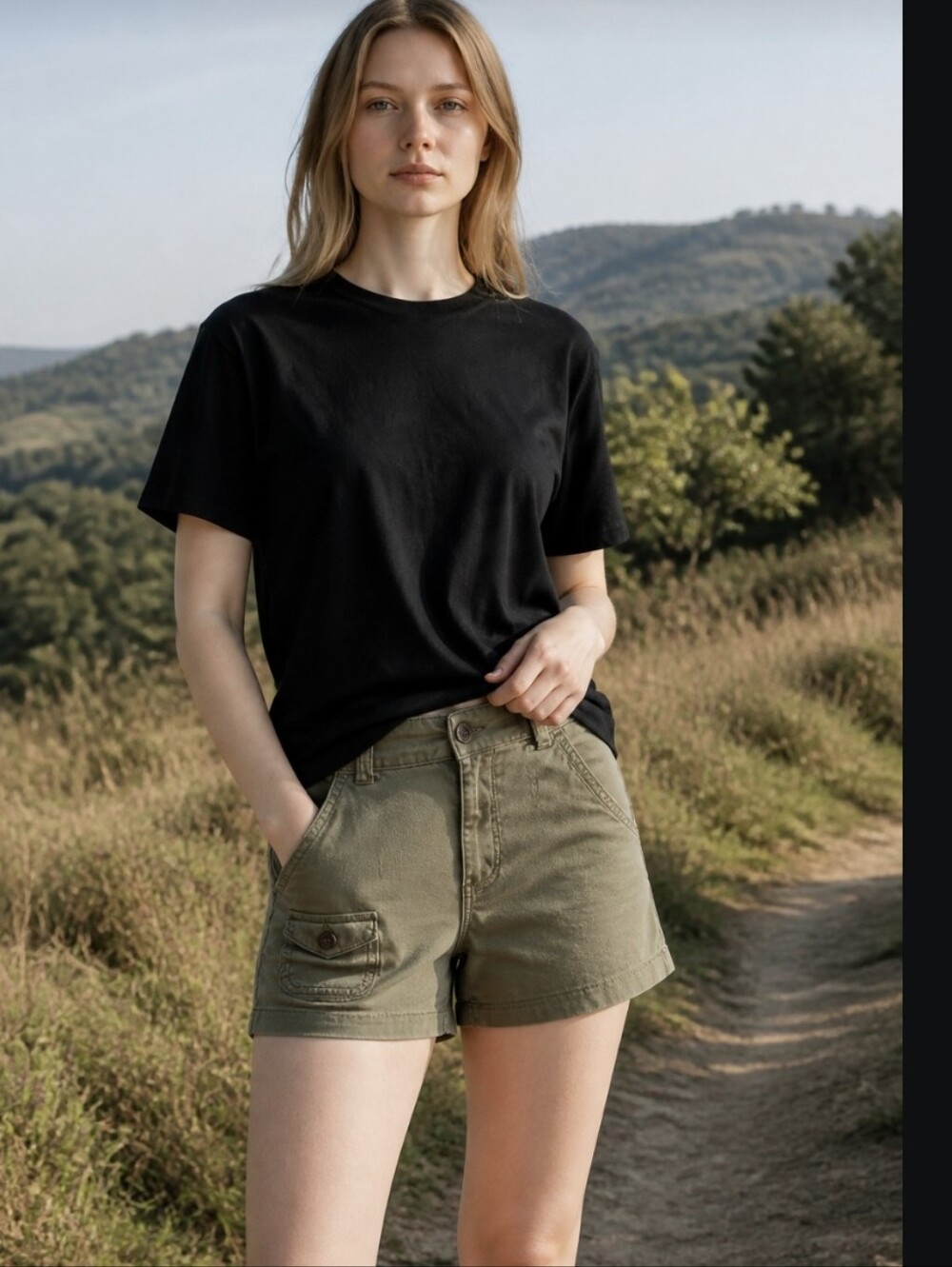 one 5 one Olive Green Women's Cargo Shorts
